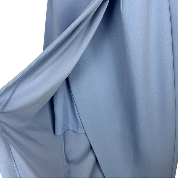 WAYF INES BLUE V-NECK TULIP COCKTAIL SHEATH DRESS - Picture 12 of 13